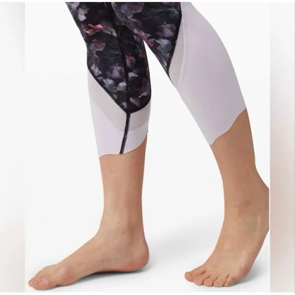 Lululemon Wunder Under Crop High-Rise, Size 14, Roll Down Scallop Full-On Luxtre